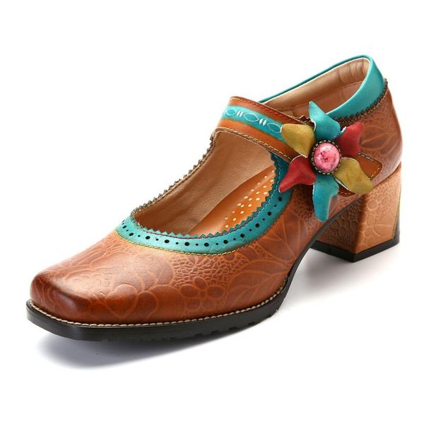 dress shoes retro bohemian pumps floral genuine leather splicing flower pattern square toe stitching hook loop slip on ladies, Black
dress shoes retro bohemian pumps floral genuine leather splicing flower pattern square toe stitching hook loop slip on ladies, Black