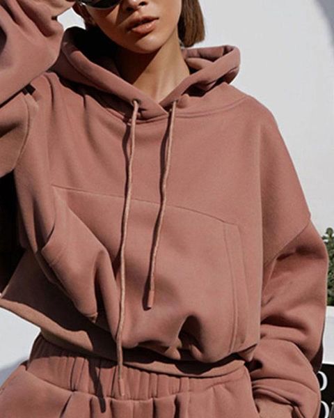 front kangaroo drawstring pocket hoodie & pants set, Gray 
front kangaroo drawstring pocket hoodie & pants set, Gray