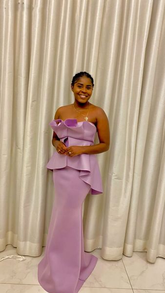 lilac mermaid prom dresses long strapless floor length ruched peplum robe de soirée de mariage satin women evening party gowns, Black
lilac mermaid prom dresses long strapless floor length ruched peplum robe de soirée de mariage satin women evening party gowns, Black