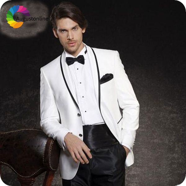 men's suits & blazers white men for wedding black pants shawl lapel custom made groom tuxedo slim fit man blazer 2piece costume ho, White;black
men's suits & blazers white men for wedding black pants shawl lapel custom made groom tuxedo slim fit man blazer 2piece costume ho, White;black