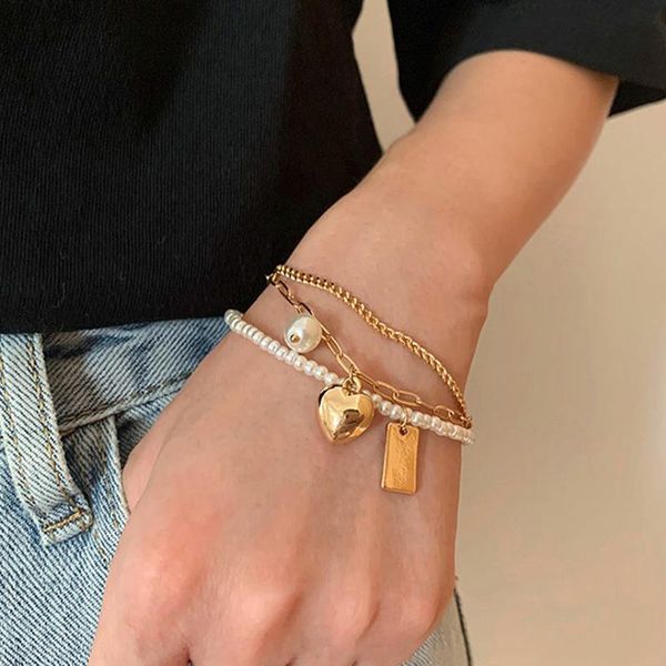 bangle korean version of the pearl love double-layer bracelet for women heart-shaped simple bracelets trendy jewelry gifts, Black
bangle korean version of the pearl love double-layer bracelet for women heart-shaped simple bracelets trendy jewelry gifts, Black