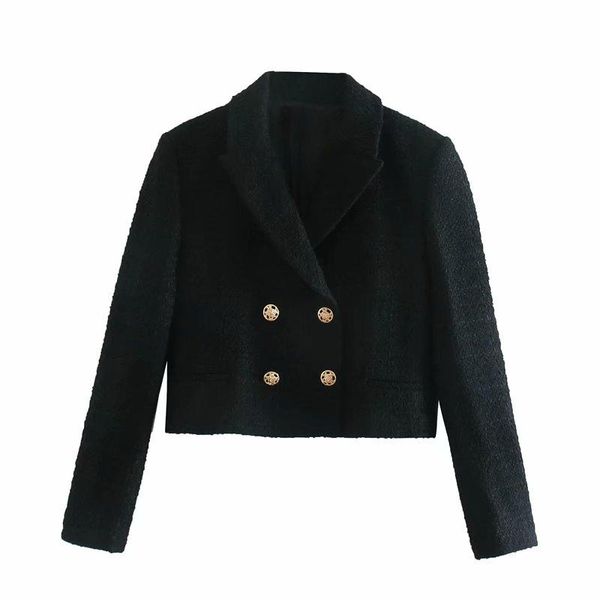 elegant women woollen blazer 2021 fashion office ladies double breasted short jacket sweet female causal suit chic girl sets women's su, White;black
elegant women woollen blazer 2021 fashion office ladies double breasted short jacket sweet female causal suit chic girl sets women's su, White;black