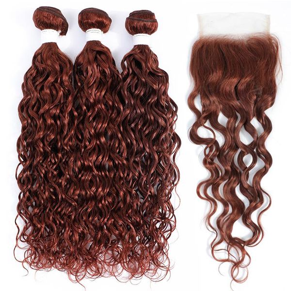 human hair bulks water wave bundles with closure 4x4 brazilian 33 brown auburn burgundy red weaving kemy non-remy extension, Black
human hair bulks water wave bundles with closure 4x4 brazilian 33 brown auburn burgundy red weaving kemy non-remy extension, Black