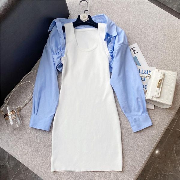casual dresses fabpop 2021 autumn design long puff sleeve o neck high waist fake two piece short shirt dress women gc168, Black;gray
casual dresses fabpop 2021 autumn design long puff sleeve o neck high waist fake two piece short shirt dress women gc168, Black;gray