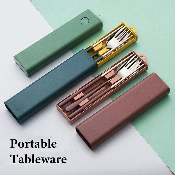 dinnerware sets 2/3pc set portable stainless steel chopsticks spoon and fork with box travel lunch student utensil
dinnerware sets 2/3pc set portable stainless steel chopsticks spoon and fork with box travel lunch student utensil