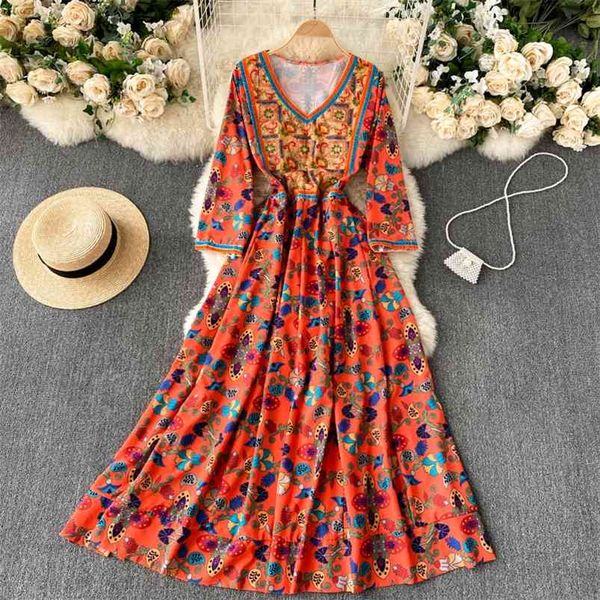 spring national style french retro fashion print vestidos female temperament v-neck holiday midi dress gk231 210507, Black;gray
spring national style french retro fashion print vestidos female temperament v-neck holiday midi dress gk231 210507, Black;gray