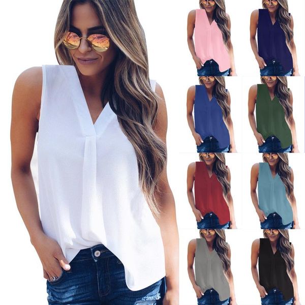 women's blouses & shirts the spring and summer 2021 v-neck sleeveless chiffon shirt vest minimalist plus size clothing, White
women's blouses & shirts the spring and summer 2021 v-neck sleeveless chiffon shirt vest minimalist plus size clothing, White