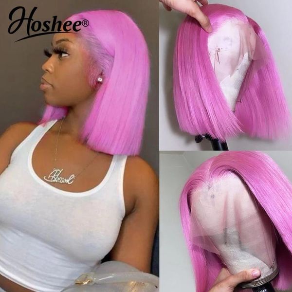 short bob transparent lace front wig pre plucked pink human hair wigs brazilian remy for women 180%, Black;brown
short bob transparent lace front wig pre plucked pink human hair wigs brazilian remy for women 180%, Black;brown