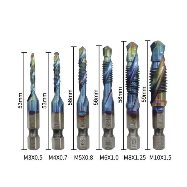 hand tools p9yb 6 pcs hex shank sets hss metric thread tap drill bits spiral screw trapezoidal taps
hand tools p9yb 6 pcs hex shank sets hss metric thread tap drill bits spiral screw trapezoidal taps