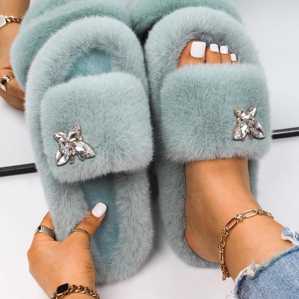 slippers women house ladies luxury crystal decor furry slides fluffy slip on flats sandals plus size winter warm shoes, Black
slippers women house ladies luxury crystal decor furry slides fluffy slip on flats sandals plus size winter warm shoes, Black
