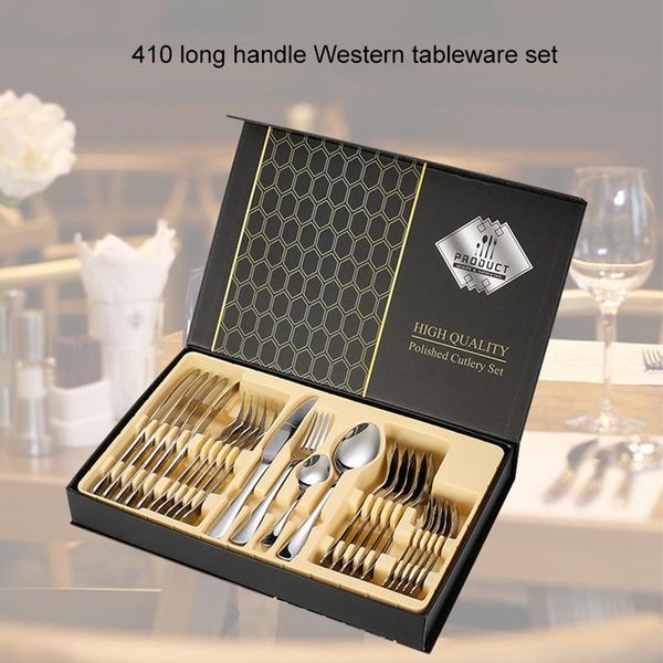 dinnerware sets 24pcs gold set stainless steel tableware knife fork spoon luxury cutlery gift box flatware mirror polishing
dinnerware sets 24pcs gold set stainless steel tableware knife fork spoon luxury cutlery gift box flatware mirror polishing