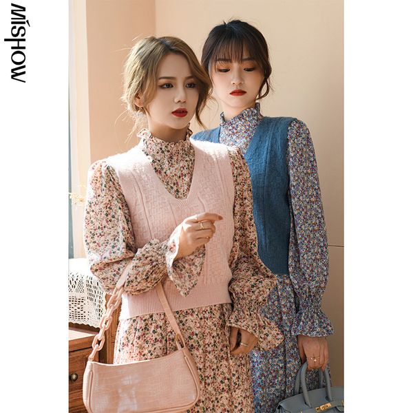 mishow 2021 winter dresses for women 2pcs knitted vest+ floral dress vintage female clothing sets retro vestidos mx20d1756, Black;gray
mishow 2021 winter dresses for women 2pcs knitted vest+ floral dress vintage female clothing sets retro vestidos mx20d1756, Black;gray