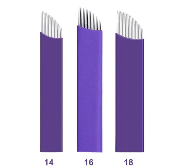 tattoo needles 100pcs disposable purple semi-permanent microblading shading blades 14/16/18 pins fog eyebrow & lips needle makeup tool
tattoo needles 100pcs disposable purple semi-permanent microblading shading blades 14/16/18 pins fog eyebrow & lips needle makeup tool