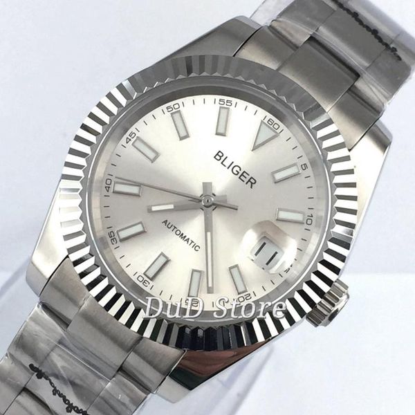 wristwatches 40mm silver white dial stainless steel solid case particular date window sapphire glass automatic mens watch, Slivery;brown
wristwatches 40mm silver white dial stainless steel solid case particular date window sapphire glass automatic mens watch, Slivery;brown