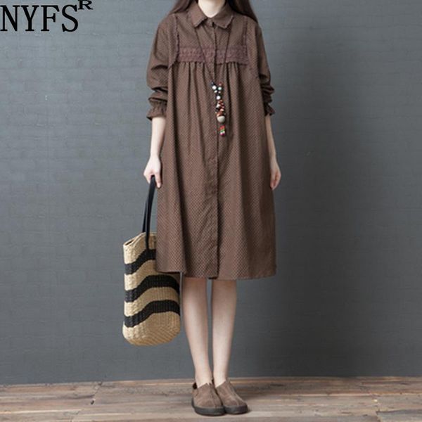casual dresses nyfs 2021 autumn dress loose vintage cotton dot women vestidos robe elbise shirt, Black;gray
casual dresses nyfs 2021 autumn dress loose vintage cotton dot women vestidos robe elbise shirt, Black;gray