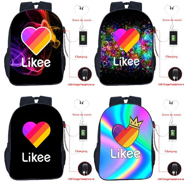 backpack 16inch likee app students boys girls usb charge teenagers school bag women men travel high capacity
backpack 16inch likee app students boys girls usb charge teenagers school bag women men travel high capacity