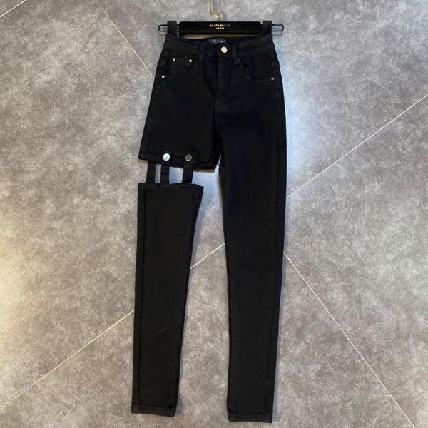 women's jeans 2021 autumn arrivals high waist hollow out black denim long pencil pants women streetwear, Blue
women's jeans 2021 autumn arrivals high waist hollow out black denim long pencil pants women streetwear, Blue