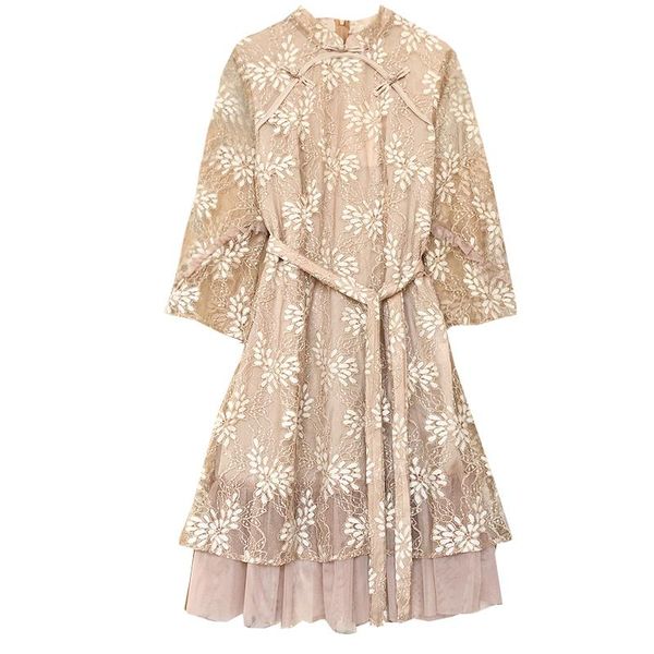 casual dresses 2021 the summer women lace flower dress long sleev vintage fashion elegant ladies party korean maxi clothes, Black;gray
casual dresses 2021 the summer women lace flower dress long sleev vintage fashion elegant ladies party korean maxi clothes, Black;gray