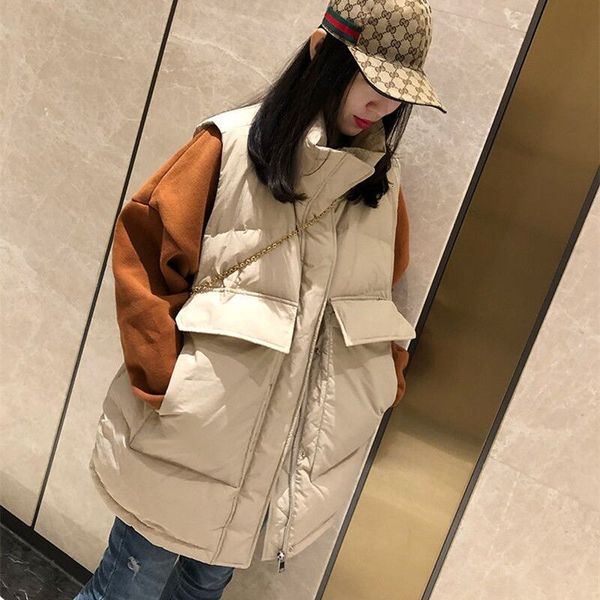 down cotton women's autumn winter korean version, loose versatile bread et, medium and long style, waistcoat, Black;white
down cotton women's autumn winter korean version, loose versatile bread et, medium and long style, waistcoat, Black;white