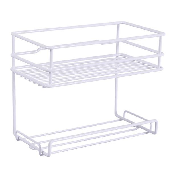 hooks & rails double layer storage rack wall mounted shelf bathroom sundries organizer
hooks & rails double layer storage rack wall mounted shelf bathroom sundries organizer