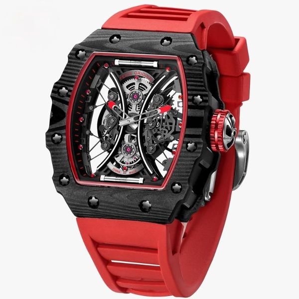 wristwatches luxury skeleton automatic mechanical watch men carbon fiber sport black red rubber, Slivery;brown
wristwatches luxury skeleton automatic mechanical watch men carbon fiber sport black red rubber, Slivery;brown