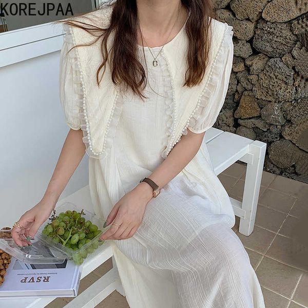 korejpaa women dress summer korean fashion elegant temperament pointed collar pearl lace stitching loose texture dresses 210526, Black;gray
korejpaa women dress summer korean fashion elegant temperament pointed collar pearl lace stitching loose texture dresses 210526, Black;gray