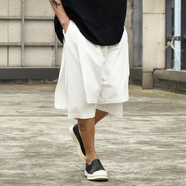 men's pants chinese casual seven point 2021 summer linen shorts group wide leg cotton loose beach, Black
men's pants chinese casual seven point 2021 summer linen shorts group wide leg cotton loose beach, Black