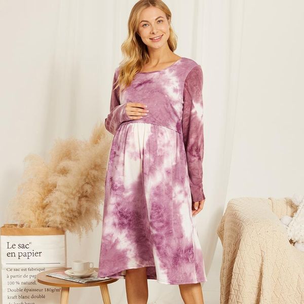 patpat 2021 arrivalmaternity round collar tie dye color block deep magenta medium length x long-sleeve dress maternity dresses, White
patpat 2021 arrivalmaternity round collar tie dye color block deep magenta medium length x long-sleeve dress maternity dresses, White