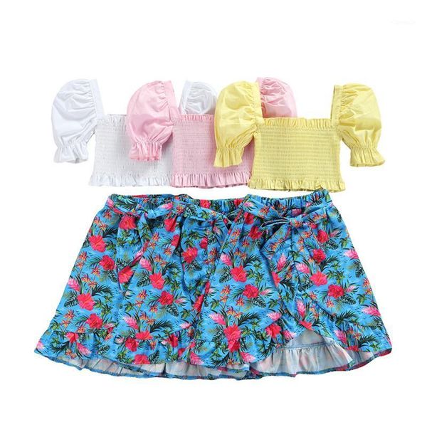 clothing sets 3pcs sweet style kids girls outfit summer solid color puff sleeve ruched short + floral printing half skirt belt set, White
clothing sets 3pcs sweet style kids girls outfit summer solid color puff sleeve ruched short + floral printing half skirt belt set, White