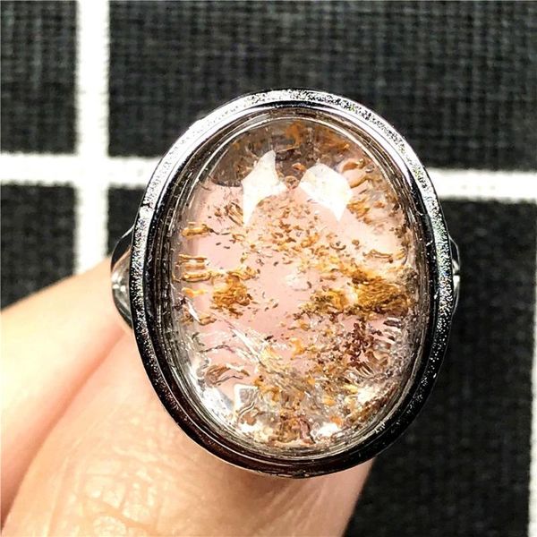 cluster rings 20x16mm natural ghost phantom quartz stone ring for woman man crystal oval beads garden silver adjustable jewelry, Golden;silver
cluster rings 20x16mm natural ghost phantom quartz stone ring for woman man crystal oval beads garden silver adjustable jewelry, Golden;silver