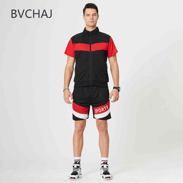 men's tracksuits summer leisure sports suit jogging short sleeve zipper t-shirt + waist stretch shorts speed dry track tennis qzdx, Gray
men's tracksuits summer leisure sports suit jogging short sleeve zipper t-shirt + waist stretch shorts speed dry track tennis qzdx, Gray