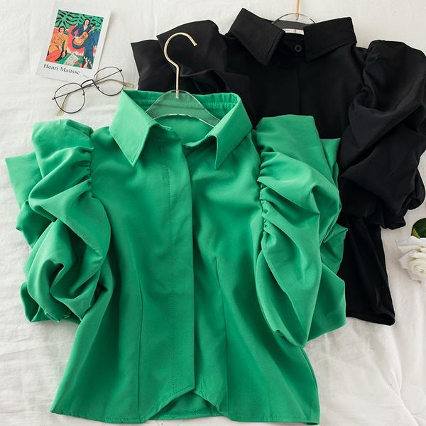 women's blouses & shirts vintage ruffles women blouse lapel collar butterfly short sleeve loose shirt female fashion clothes 2021 sprin, White
women's blouses & shirts vintage ruffles women blouse lapel collar butterfly short sleeve loose shirt female fashion clothes 2021 sprin, White