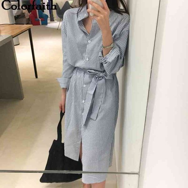 colorfaith women dresses spring summer elegant casual striped shirt dress cotton and linen lace up single breated dr1800 210410, White
colorfaith women dresses spring summer elegant casual striped shirt dress cotton and linen lace up single breated dr1800 210410, White