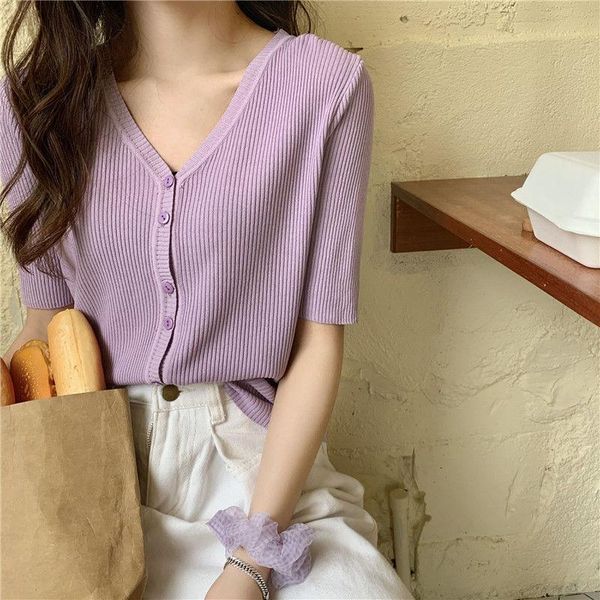 women's knits & tees fashion girl summer clothing knitted jacket loose short cardigan women crop sleeve v-neck blouse, White
women's knits & tees fashion girl summer clothing knitted jacket loose short cardigan women crop sleeve v-neck blouse, White