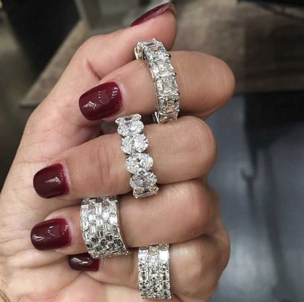 cluster rings original 925 silver band sets for women men pave setting full simulated diamond eternity engagement wedding ring jewelry, Golden;silver
cluster rings original 925 silver band sets for women men pave setting full simulated diamond eternity engagement wedding ring jewelry, Golden;silver