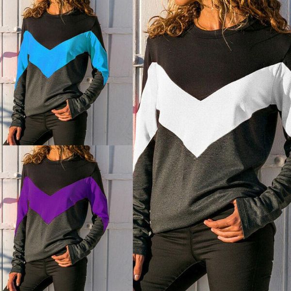 women's t-shirt autumn stitching long sleeve round neck pullover t shirt casual tees, White
women's t-shirt autumn stitching long sleeve round neck pullover t shirt casual tees, White