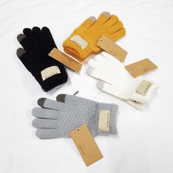 australia designer knitted gloves winter touch screen glove trendy letter windproof knitting mittens outdoor riding full finger telefingers, White
australia designer knitted gloves winter touch screen glove trendy letter windproof knitting mittens outdoor riding full finger telefingers, White