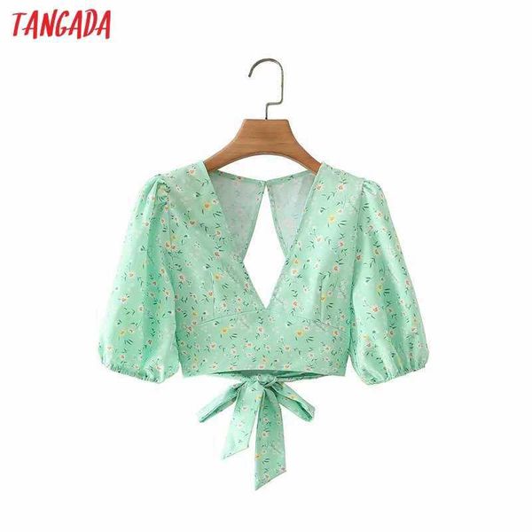 tangada women retro green floral print backless bow shirt summer blouse short sleeve chic female 2m37 210609, White
tangada women retro green floral print backless bow shirt summer blouse short sleeve chic female 2m37 210609, White