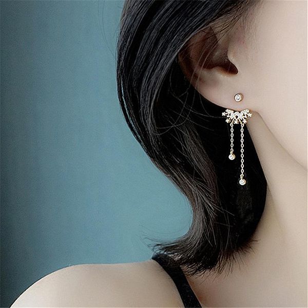 bangle ch-1454 s925 silver needle micro-inlaid zircon tassel earrings light luxury smile super fairy queen hanging, Black
bangle ch-1454 s925 silver needle micro-inlaid zircon tassel earrings light luxury smile super fairy queen hanging, Black