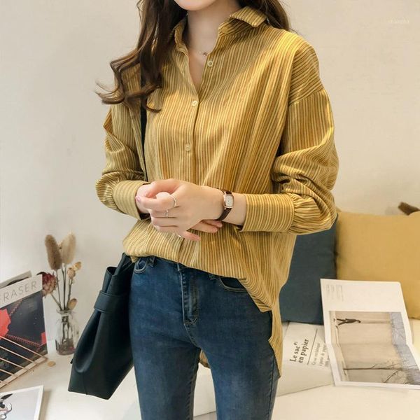 women's blouses & shirts korean casual women striped blouse autumn long sleeve shirt fashion plus size loose streetwear elegant ladies, White
women's blouses & shirts korean casual women striped blouse autumn long sleeve shirt fashion plus size loose streetwear elegant ladies, White