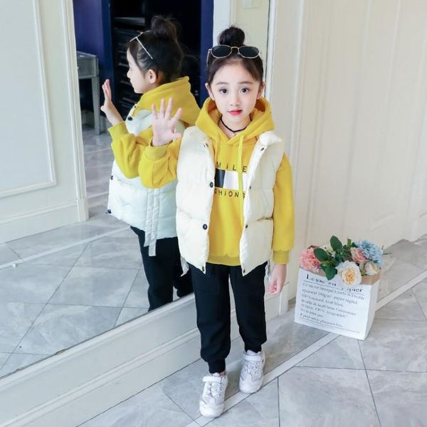 clothing sets teens sleeveless outerwear+ hoodies+ pants suit autumn winter girls casual tracksuit kids 3pcs sports plus velvet thick, White
clothing sets teens sleeveless outerwear+ hoodies+ pants suit autumn winter girls casual tracksuit kids 3pcs sports plus velvet thick, White