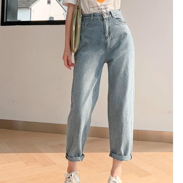 women's jeans high waist woman plus size street style elastic denim pants cotton loose coated vintage washed boyfriend 2021, Blue
women's jeans high waist woman plus size street style elastic denim pants cotton loose coated vintage washed boyfriend 2021, Blue