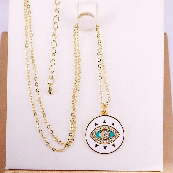 pendant necklaces 5pcs, gold color round charm pendants fashion enamel eye for women chain necklace, Silver
pendant necklaces 5pcs, gold color round charm pendants fashion enamel eye for women chain necklace, Silver