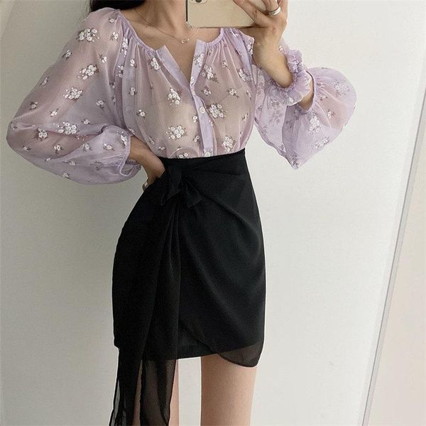 women's blouses & shirts alien kitty 2021 loose sun protection all match thin casual puff sleeves stylish ol street women, White
women's blouses & shirts alien kitty 2021 loose sun protection all match thin casual puff sleeves stylish ol street women, White
