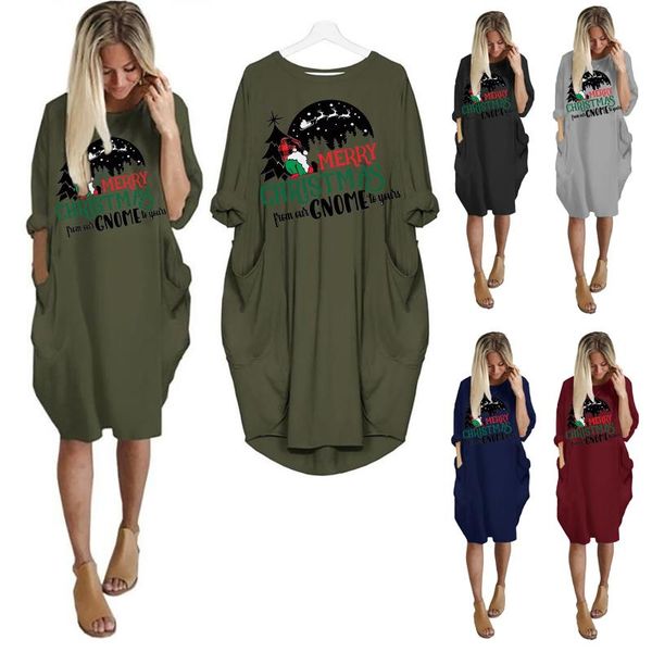 casual dresses women's christmas autumn/winter long skirt loose pocket sleeve cute printed dress vestido feminino 2021#8, Black;gray
casual dresses women's christmas autumn/winter long skirt loose pocket sleeve cute printed dress vestido feminino 2021#8, Black;gray