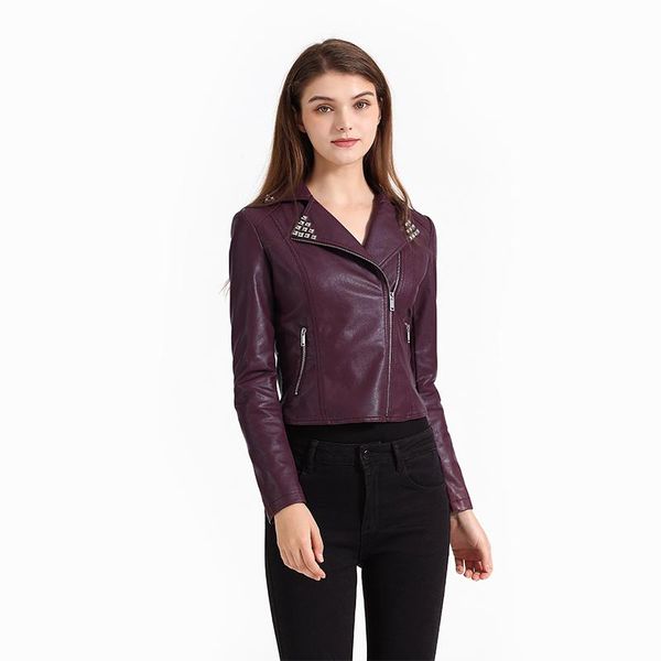 women's leather & faux santelon women fashion short pu jackets coats with moto biker style slim turn-down collar streetwear rivet, Black
women's leather & faux santelon women fashion short pu jackets coats with moto biker style slim turn-down collar streetwear rivet, Black