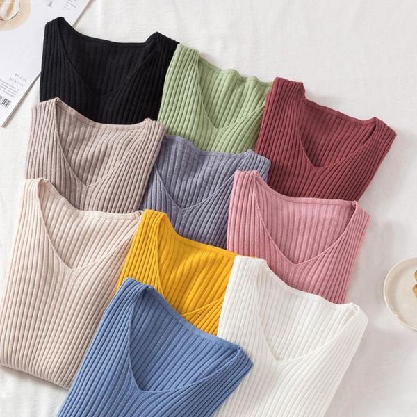 women's sweaters women casual slim pit knitted sweater long sleeve v neck solid all-match high street pullover 2021 winter fashion, White;black
women's sweaters women casual slim pit knitted sweater long sleeve v neck solid all-match high street pullover 2021 winter fashion, White;black