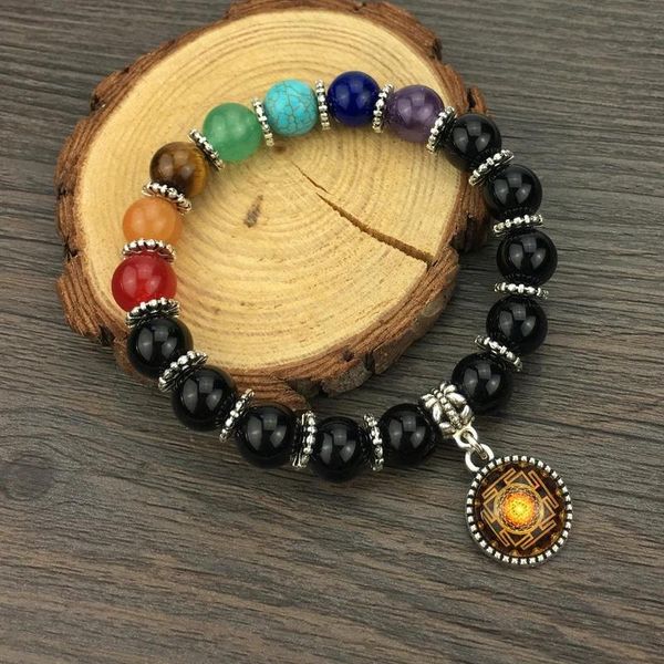 beaded, strands 7 chakra sacred sri yantra charm bracelet tiger eyes natural stone beads seven pulse round yoga energy bracelets, Black
beaded, strands 7 chakra sacred sri yantra charm bracelet tiger eyes natural stone beads seven pulse round yoga energy bracelets, Black