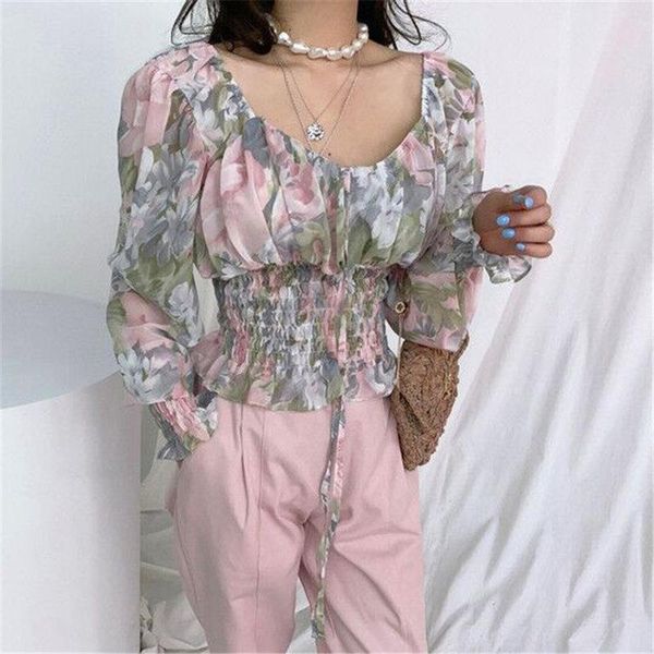 women's blouses & shirts streetwear all-match square collar 2021 waist-controlled chiffon retro brief slender chic office lady, White
women's blouses & shirts streetwear all-match square collar 2021 waist-controlled chiffon retro brief slender chic office lady, White