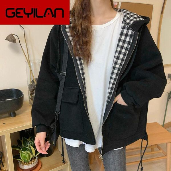 women's jackets women plaid hooded chic daily outwear coats casual ins loose oversize 2xl harajuku teens streetwear bomber jacket bf, Black;brown
women's jackets women plaid hooded chic daily outwear coats casual ins loose oversize 2xl harajuku teens streetwear bomber jacket bf, Black;brown